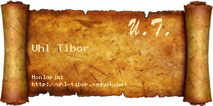 Uhl Tibor névjegykártya
